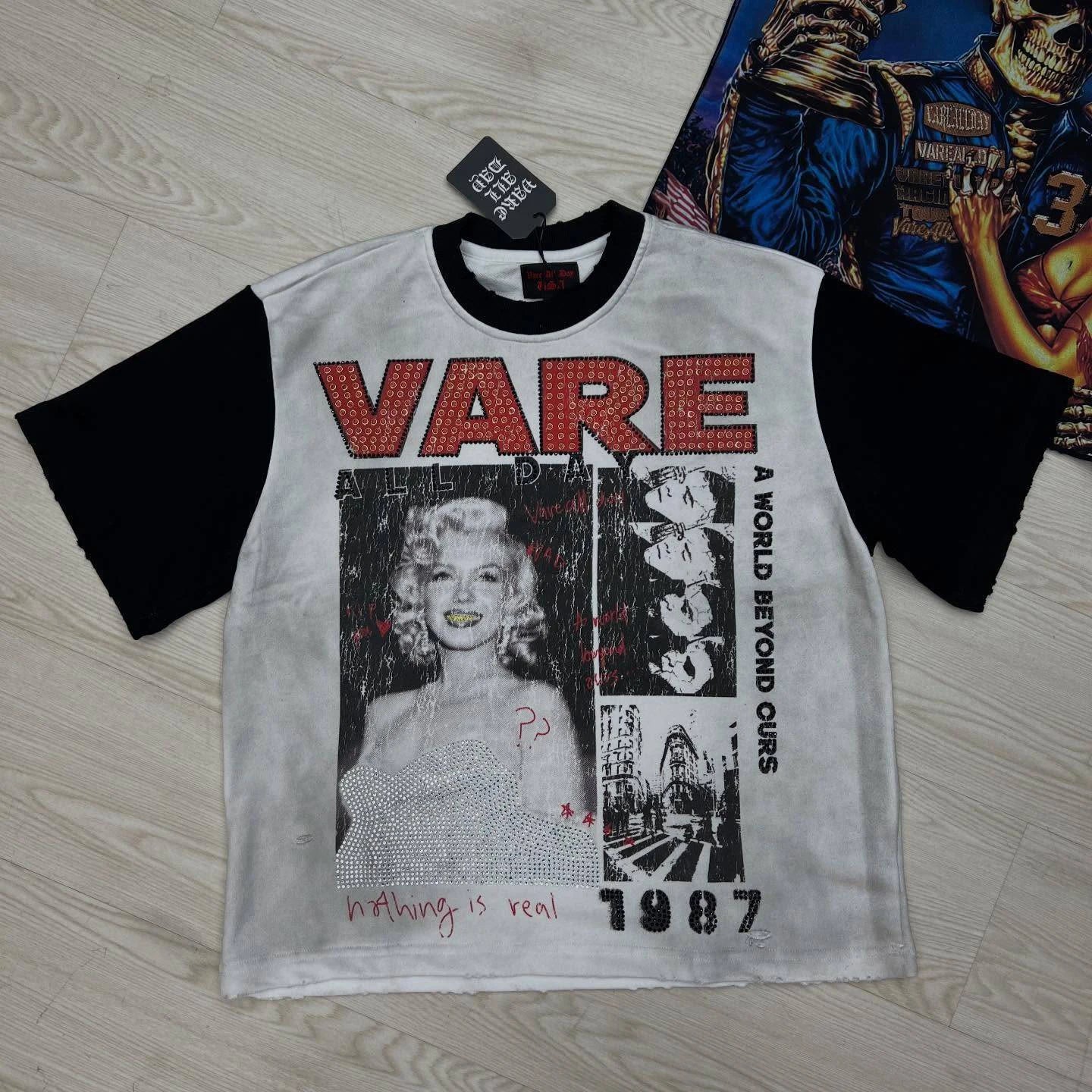 2026 New Fashion Streetwear Shinning Diamond Baggy Tshirts for Men and Women Short Sleeve Rhinestone Cotton Top Tees Oversized