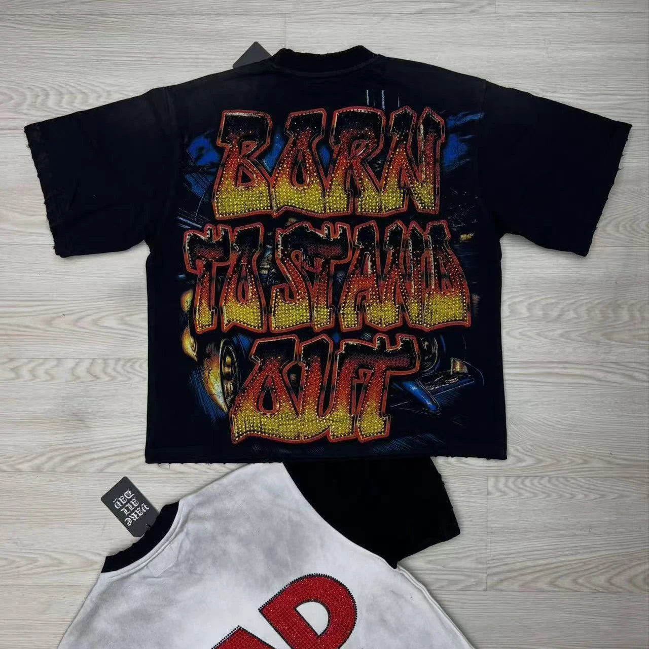 2026 New Fashion Streetwear Shinning Diamond Baggy Tshirts for Men and Women Short Sleeve Rhinestone Cotton Top Tees Oversized